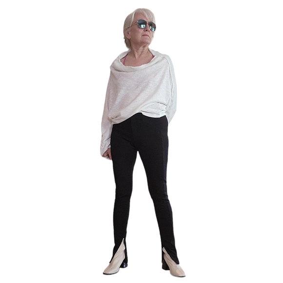 Alexander Wang Zippered Hem Stretch Office Outing Leggings sz 8 black - Picture 2 of 10